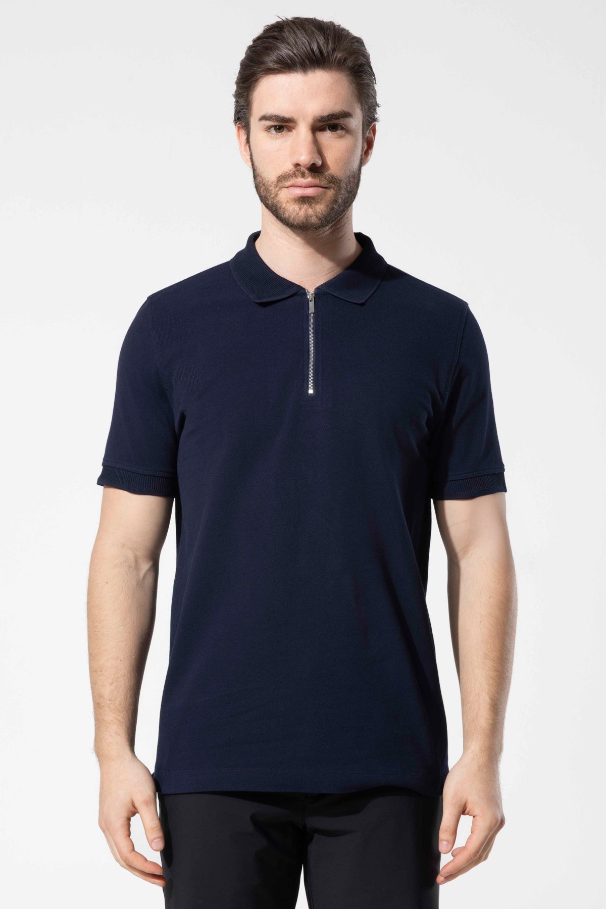 Zip-Neck Polo T-Shirt