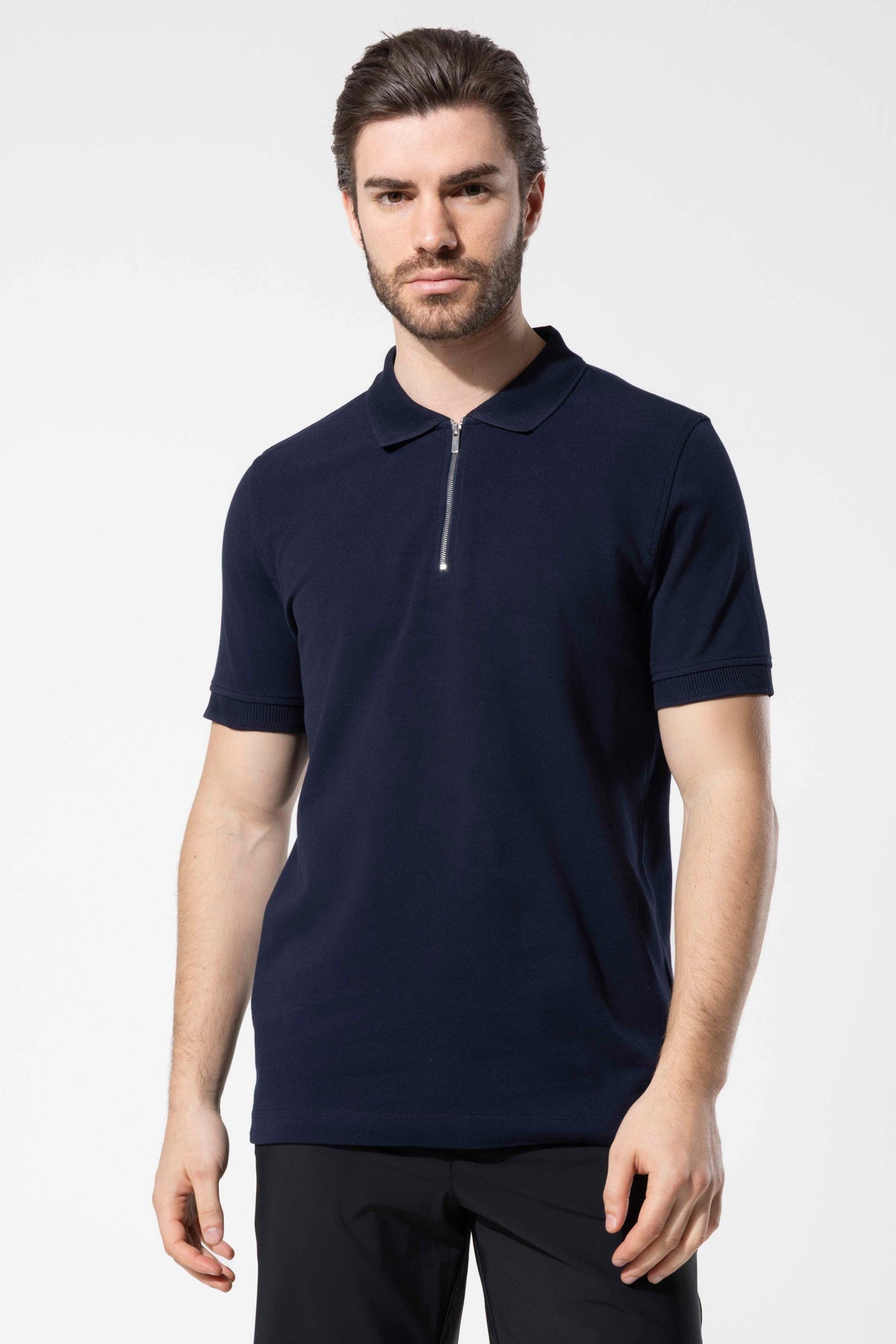Zip-Neck Polo T-Shirt
