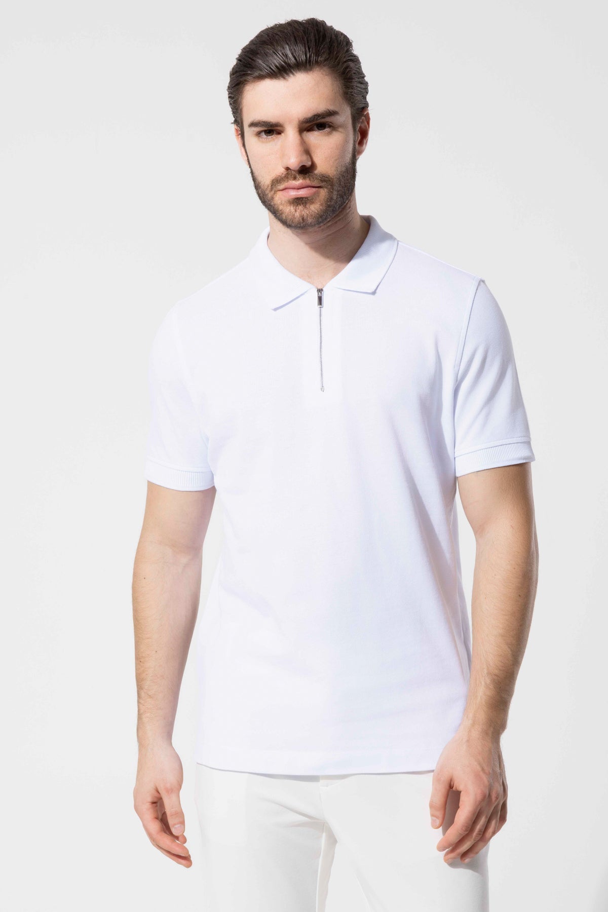Zip-Neck Polo T-Shirt