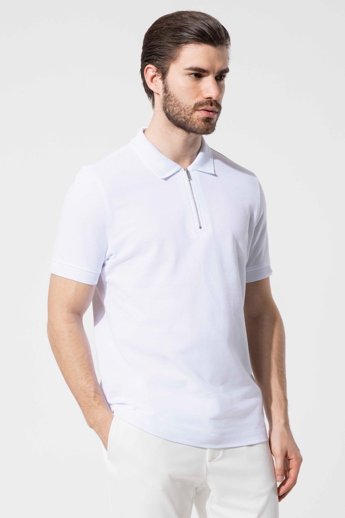 Zip-Neck Polo T-Shirt