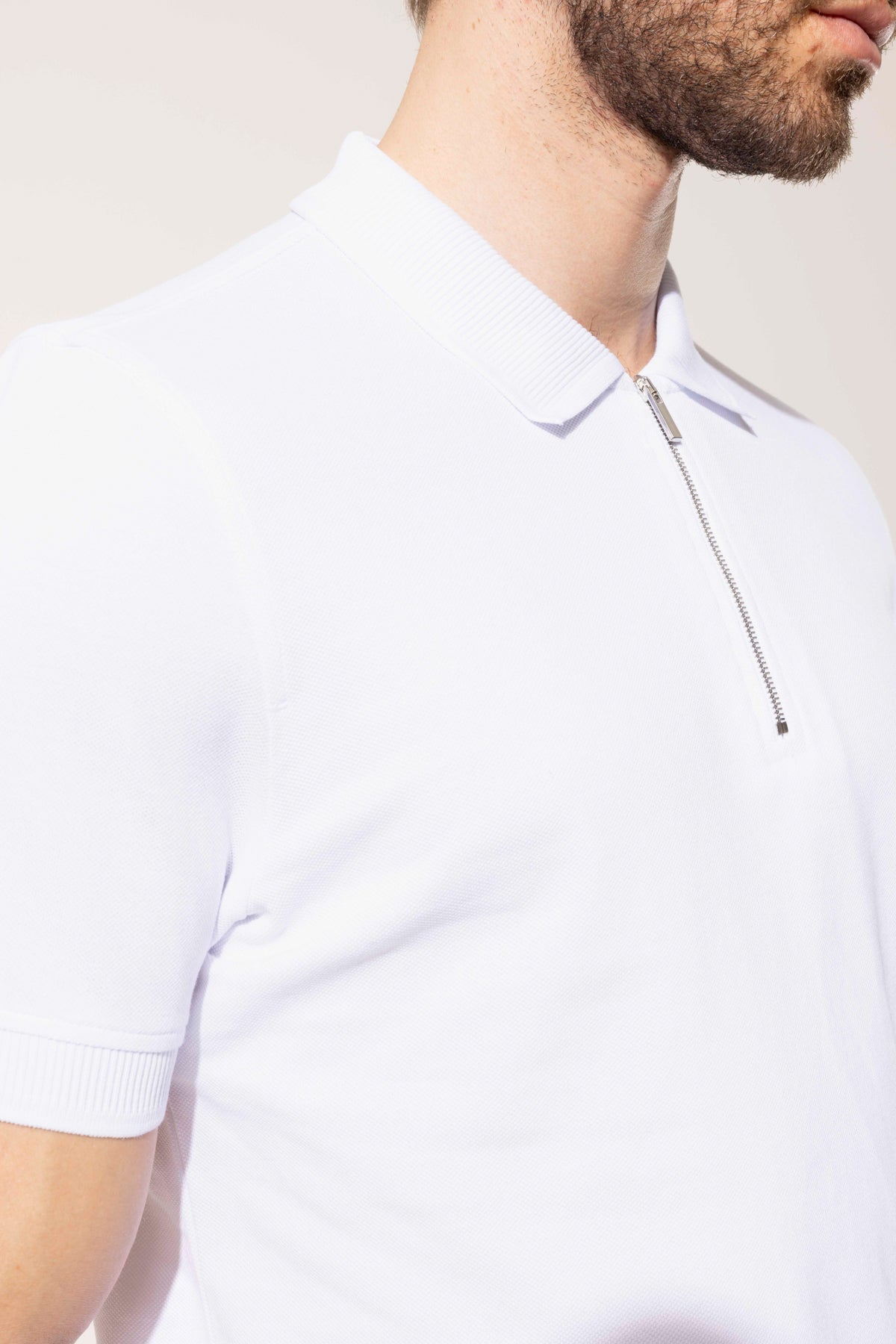 Zip-Neck Polo T-Shirt
