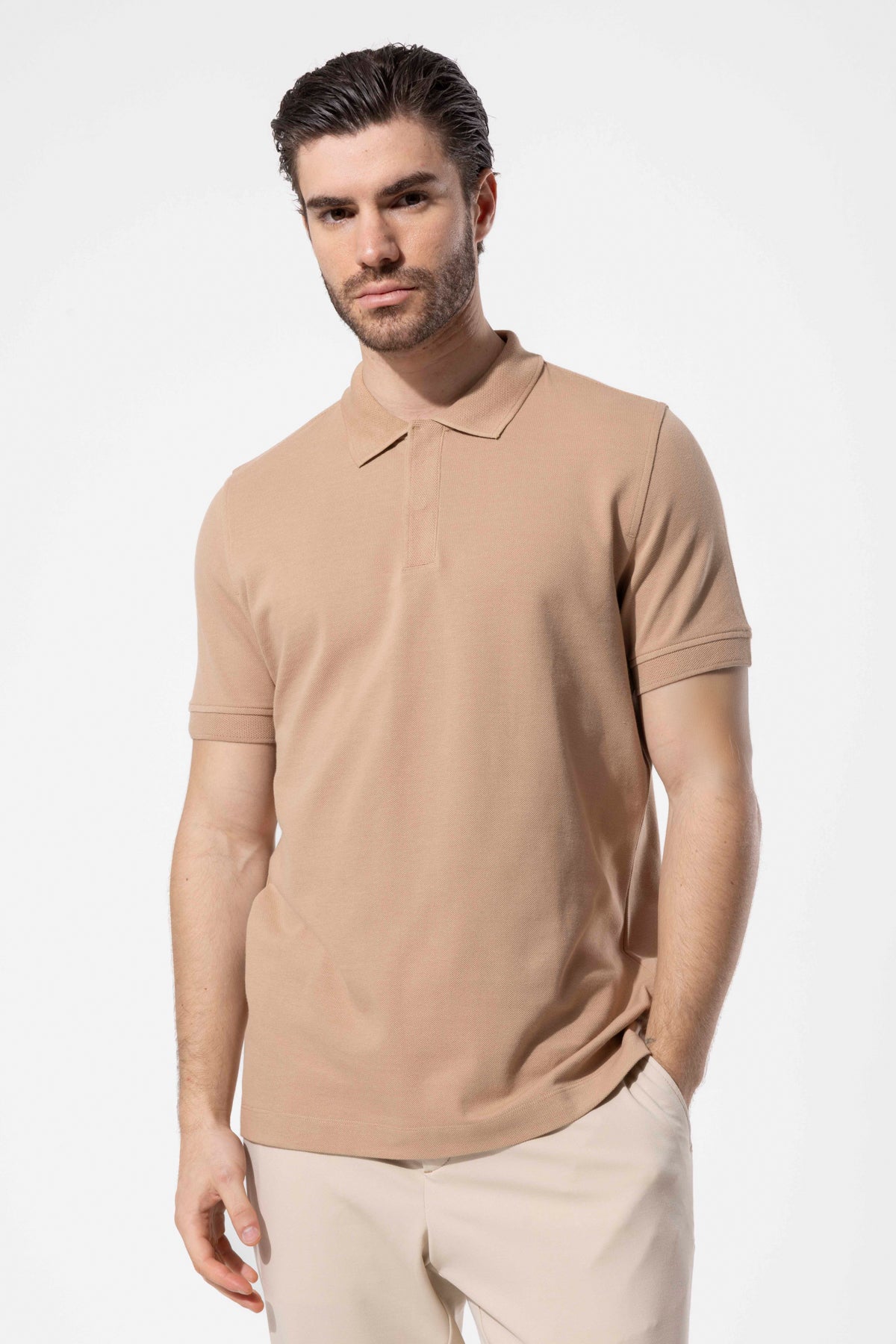 COVERED BUTTON POLO