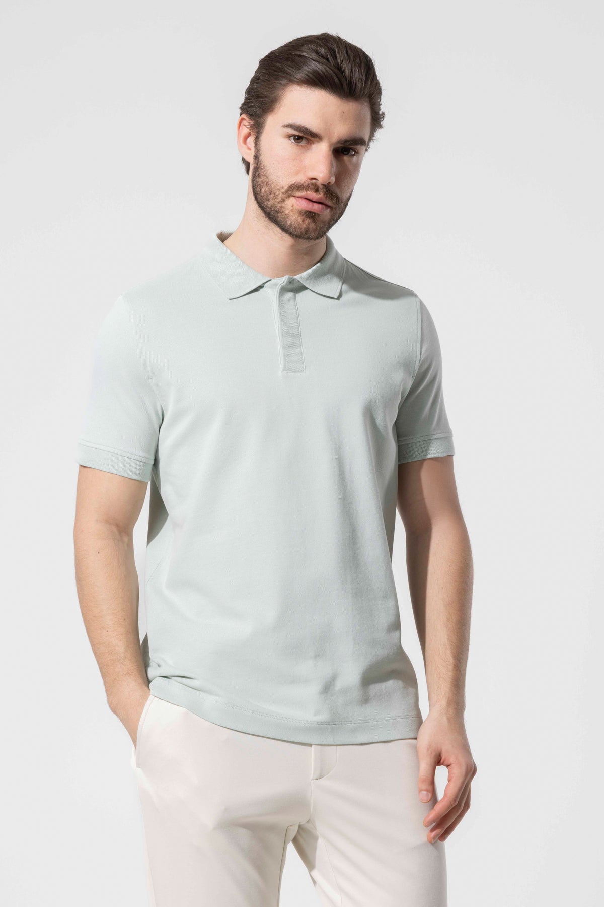 COVERED BUTTON POLO