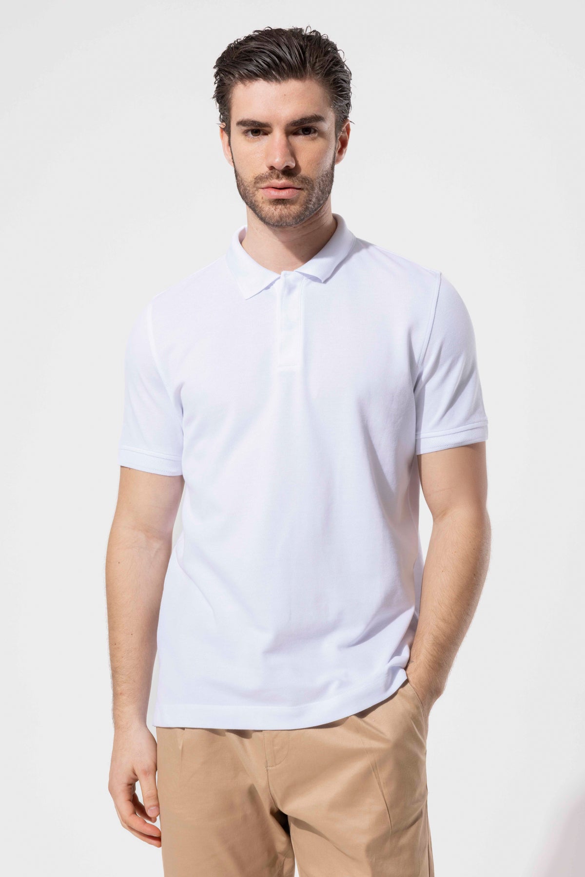 COVERED BUTTON POLO
