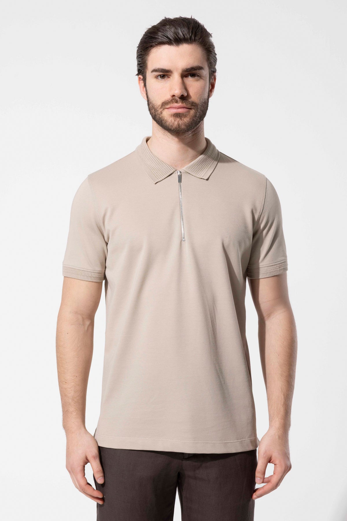 KNITTED COLLAR POLO
