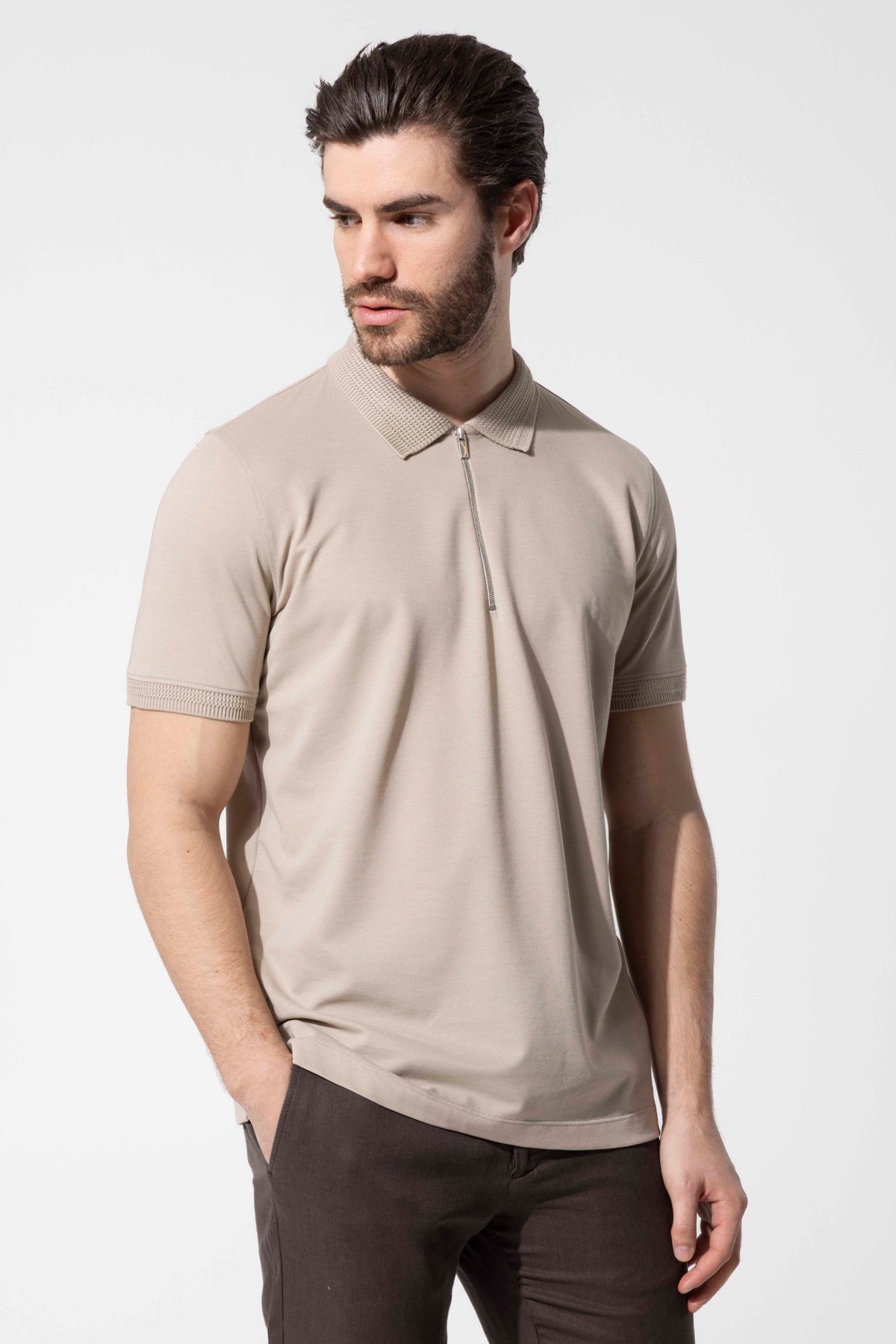 KNITTED COLLAR POLO