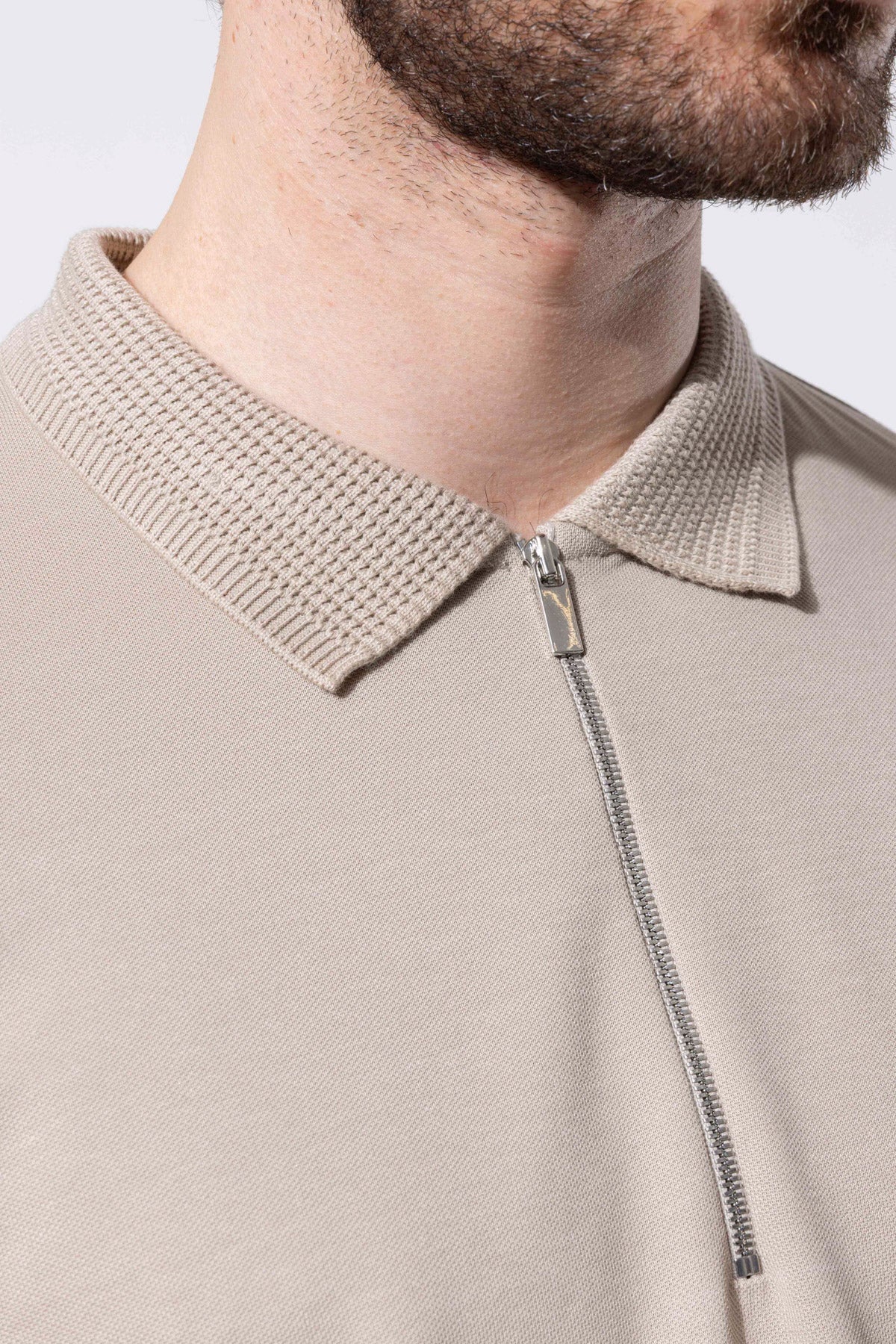 KNITTED COLLAR POLO
