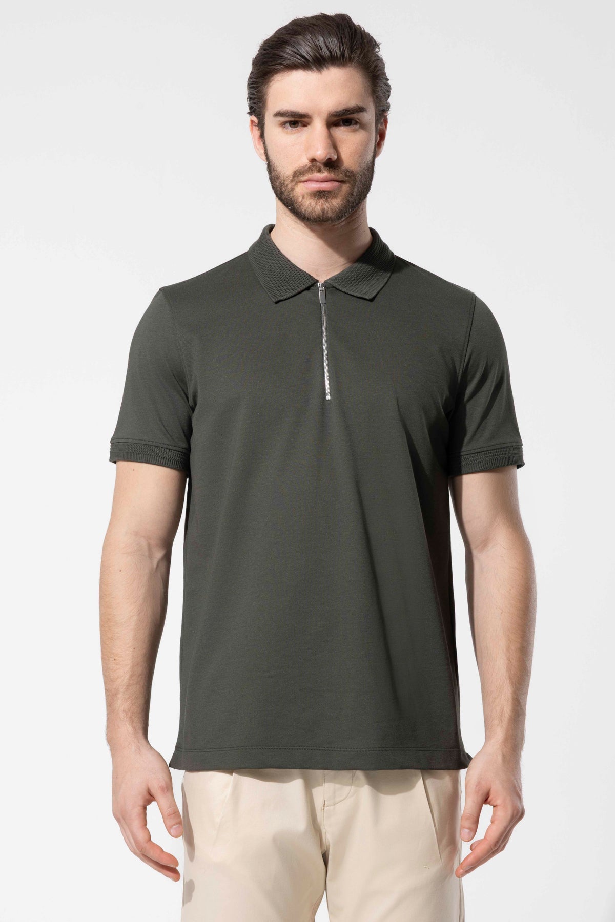 KNITTED COLLAR POLO
