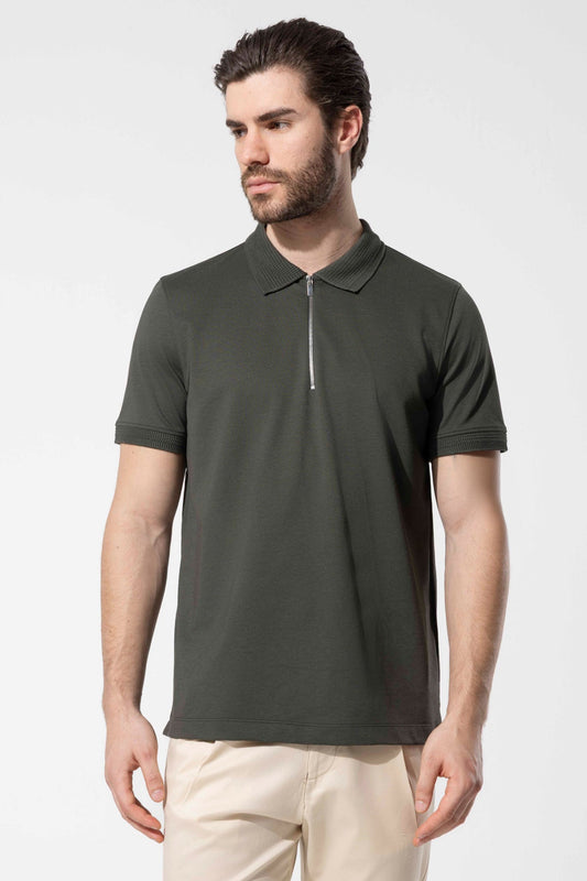 KNITTED COLLAR POLO