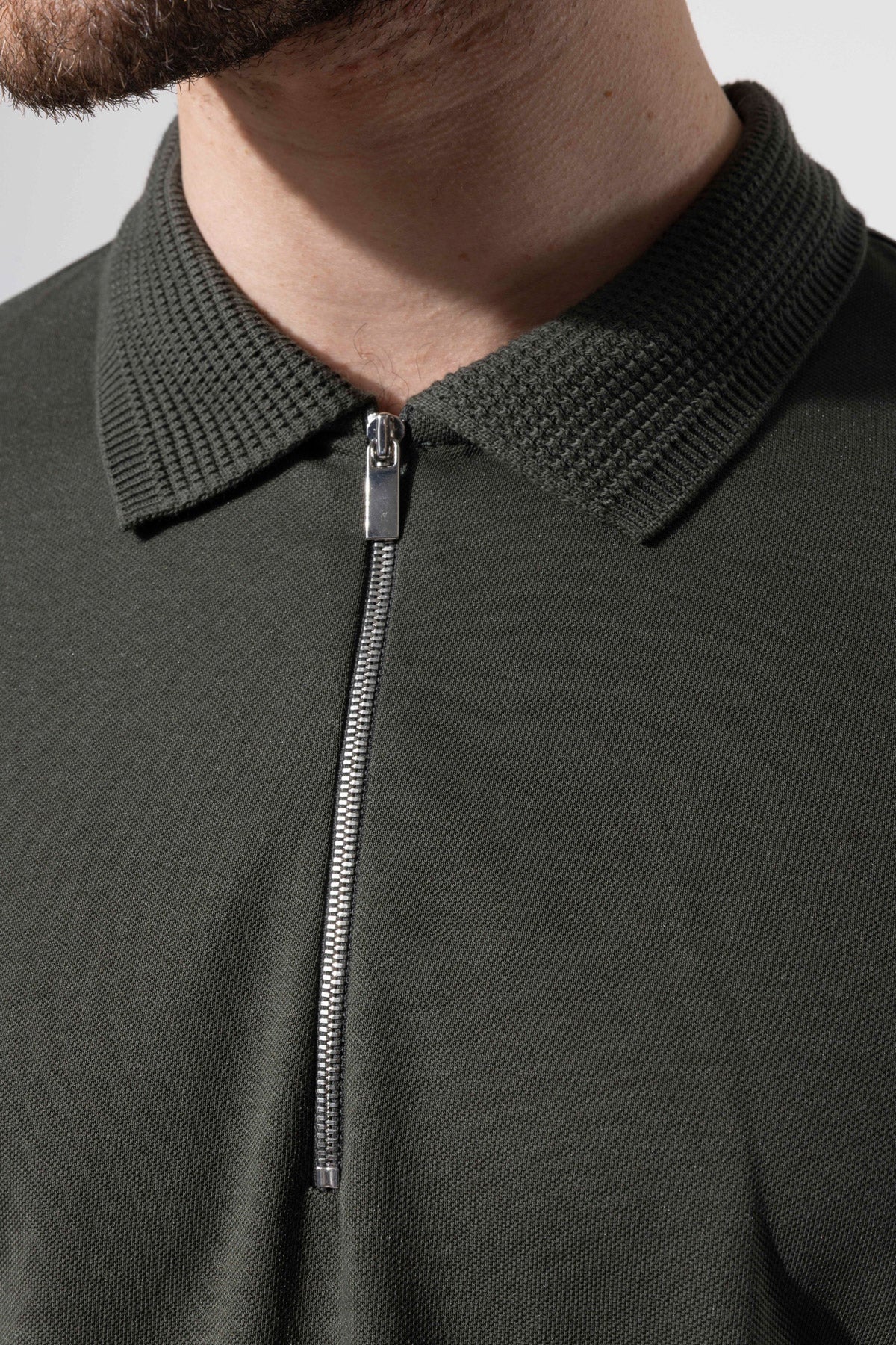 KNITTED COLLAR POLO