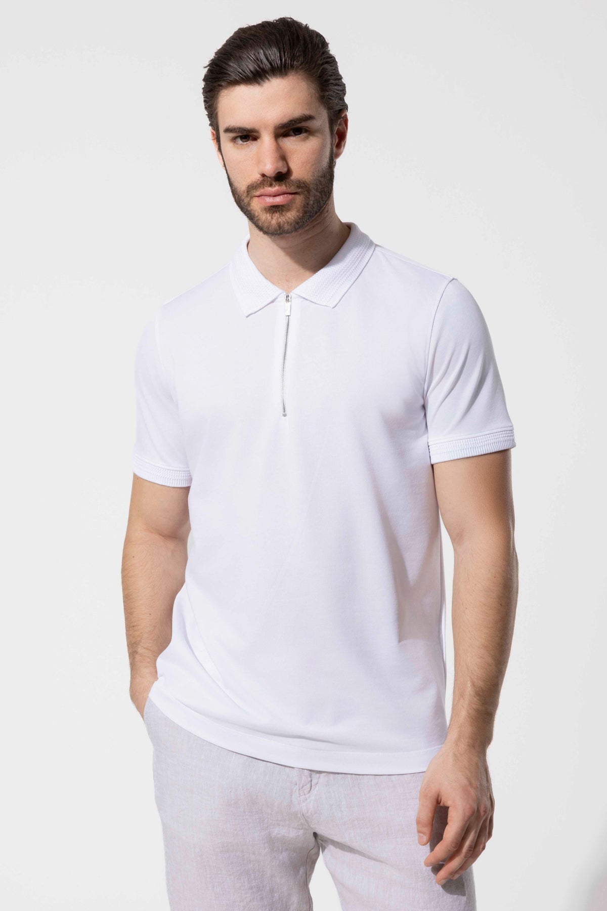 KNITTED COLLAR POLO