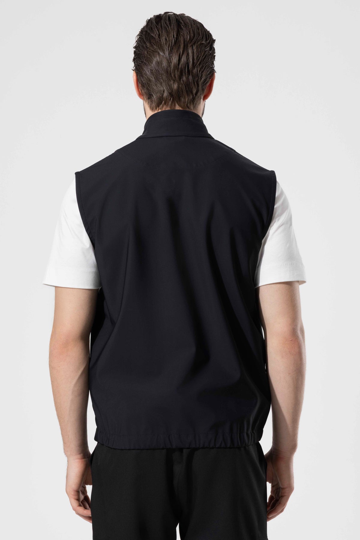 HIGH NECK ZIP GILET