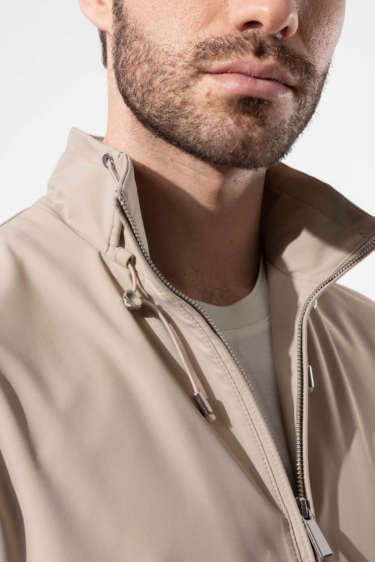 HIGH NECK ZIP GILET