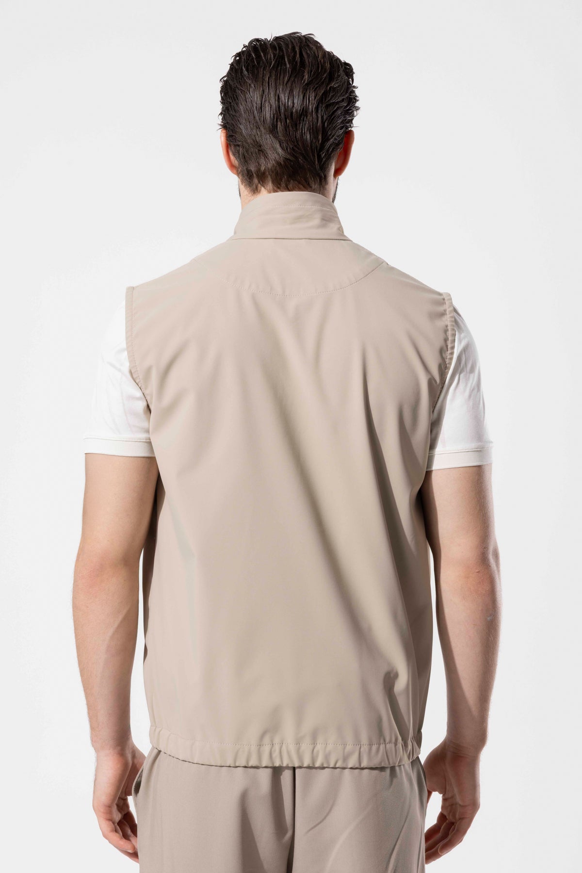 HIGH NECK ZIP GILET