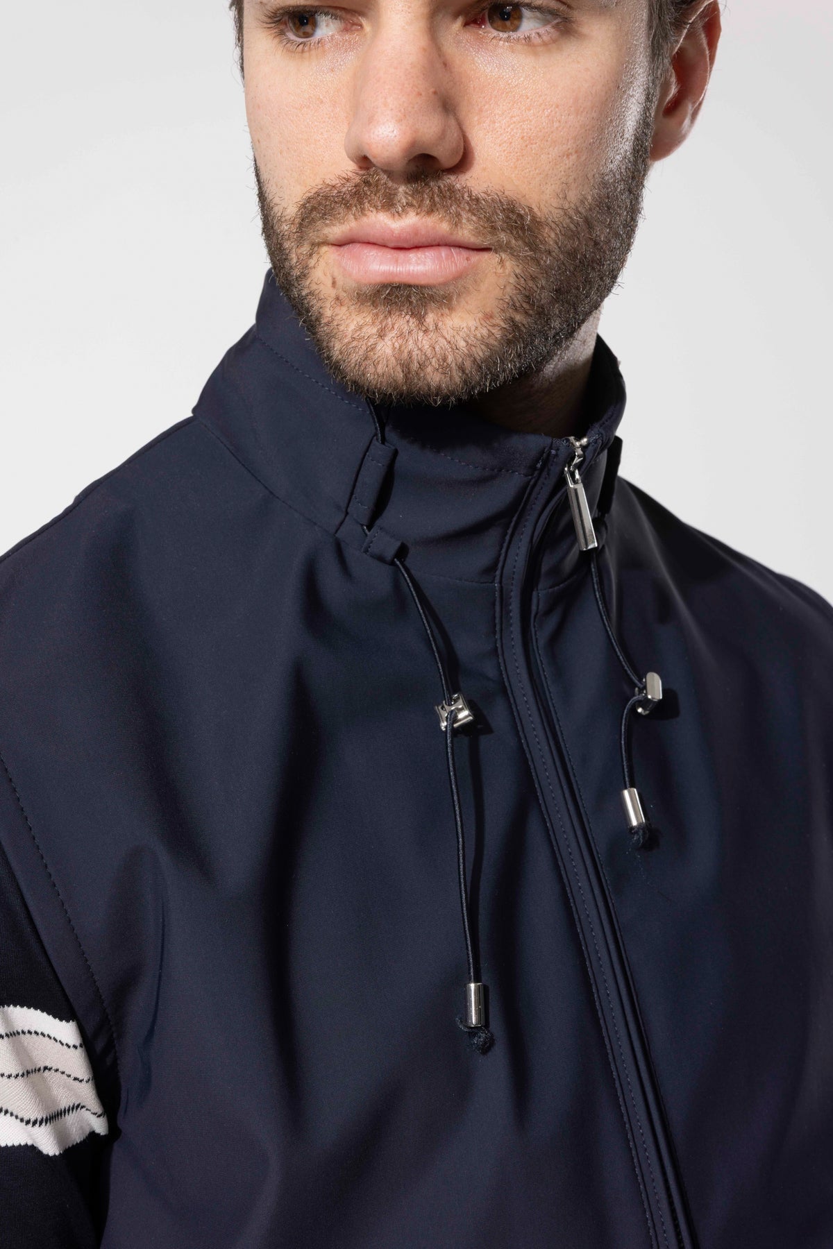 HIGH NECK ZIP GILET