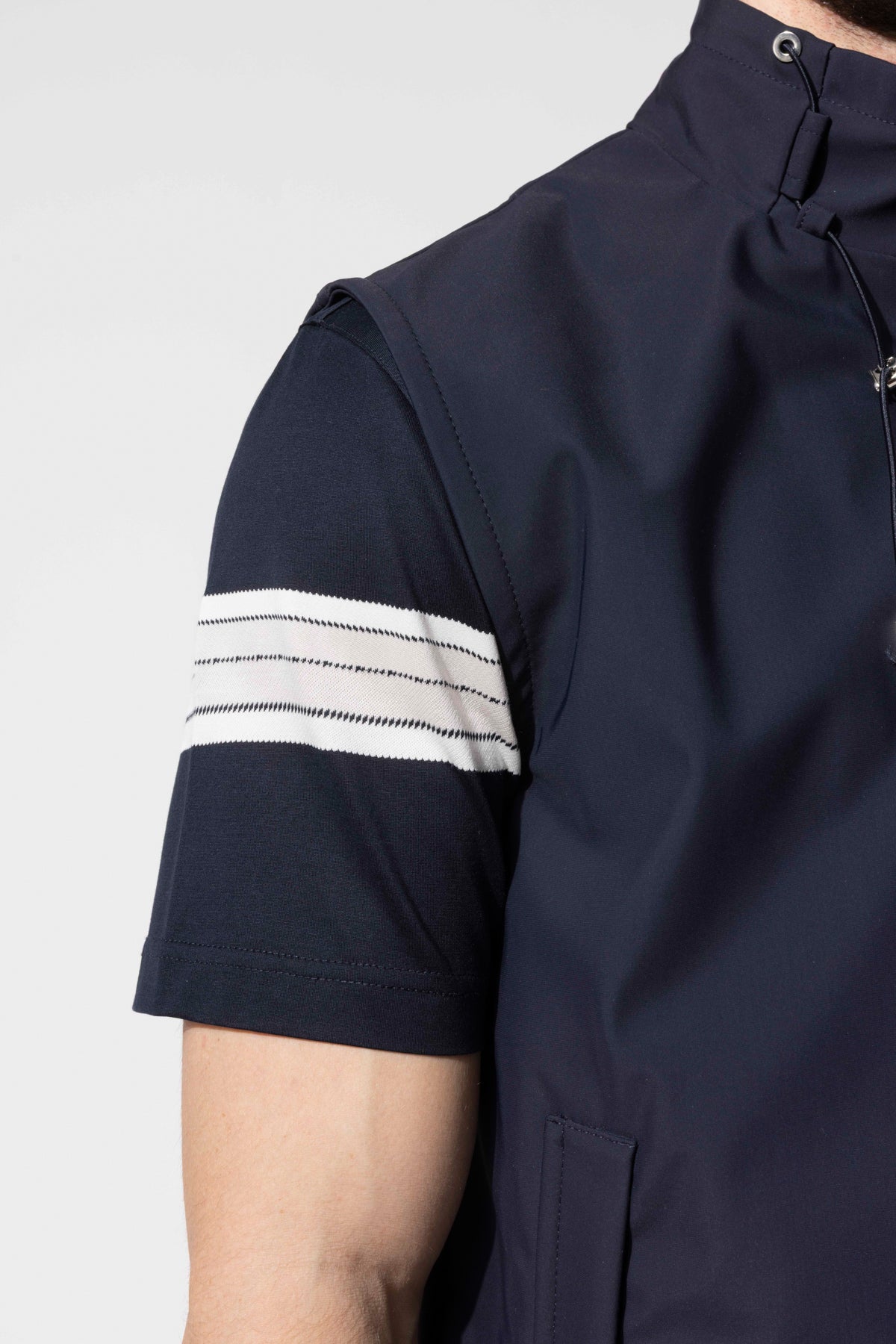 HIGH NECK ZIP GILET